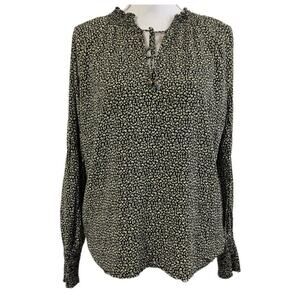 BB Dakota Steve Madden Black Yellow Floral Tie Blouse XL